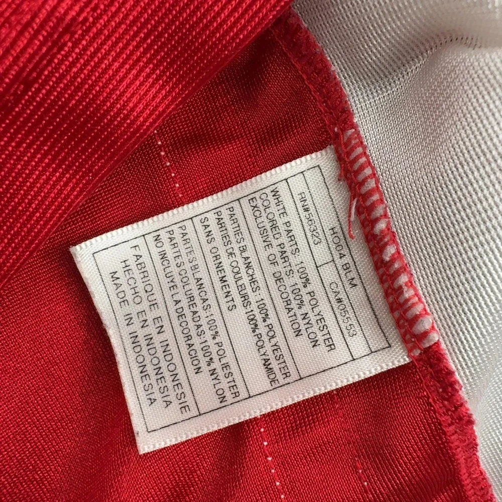 Nike Jersey Mens XL Red Nylon Polyester Striped‎ V Neck Athletic Sportswear